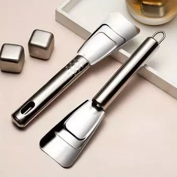 2 шт. совок для льда из нержавеющей стали, совок для мороженого, многофункциональный кухонный инструмент, чистка холодильника, совок для удаления льда A