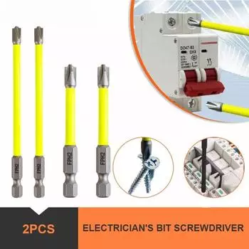 2 шт. Специальная отвертка для электрика, прочная магнитная нескользящая шлицевая одиннадцатигранная головка FPH2 для розеток-выключателей