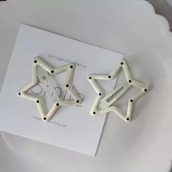 2 шт. Сплав Большое Сердце Пятиконечная Звезда BB Заколка Зажимы для Волос для Женщин Девочек Детский Подарок Аксессуары для Волос Вечеринка Праздничное Украшение