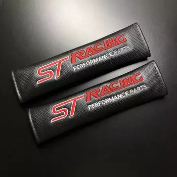 2 шт. ST Racing из углеродного волокна и вышивка, подушки для ремня безопасности автомобиля, наплечники синий