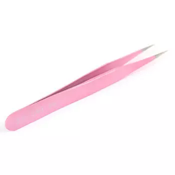 2 шт. стальной розовый прямой + изогнутый пинцет для наращивания ресниц кусачки для ногтей