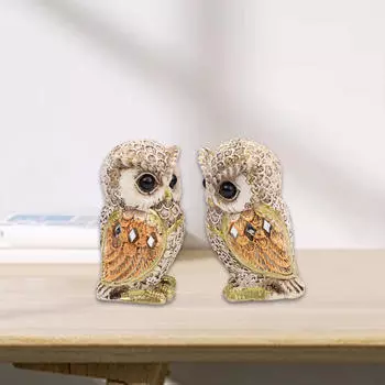 2 шт. Статуэтка Совы, настольное украшение, реалистичная декоративная фигурка, скульптура животного для спальни