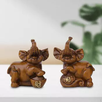 2 шт. статуи слонов орнамент скульптура животного украшение дома для спальни настольная
