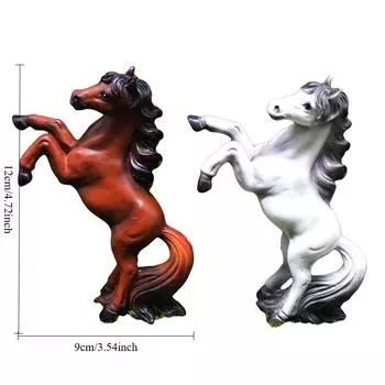 2 шт. Статуя лошади из смолы, стоящая боевая лошадь, украшение для дома и офиса, украшение для рабочего стола