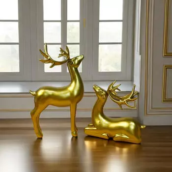 2 шт. статуя оленя олень креативные искусственные животные ремесла скульптура лося фигурки для