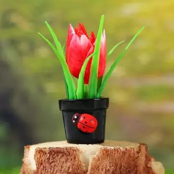 2 шт./Ste кукольный домик миниатюрный тюльпан горшок для цветов в горшках мебель домашний декор аксессуары случайный белый