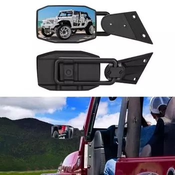 2 шт. стеклянные боковые зеркала для автомобиля, подходят для Jeep Wrangler JK 2006-2017, боковое зеркало, классические зеркала, двери, боковое зеркало заднего вида чёрный