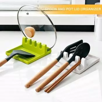 2 шт. стеллаж для хранения, прочный, легко чистится, утолщенный, с подвесным отверстием, ложка с гладкой поверхностью белый