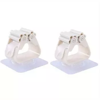 2 шт., стеллаж для хранения швабры, всасывающая подвесная труба для ванной комнаты, бесследный зажим для швабры, вешалка для метлы, настенная водонепроницаемая вешалка для швабры 2PCS белый