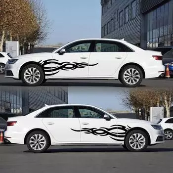 2 шт. стикер для декора автомобиля изысканный узор тонкая работа без остатков светоотражающий тигр автомобиль красный