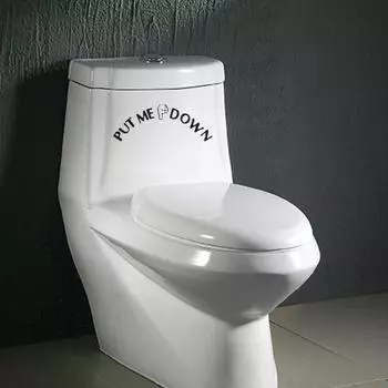 2 шт., стикер для унитаза «Положи меня», съемный самоклеящийся, водостойкий, из ПВХ, крышка унитаза для ванной комнаты, напоминание о закрытии, украшение, наклейка синий