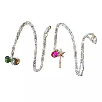 2 шт. Стильные хрустальные ожерелья Уникальные подвески в виде шляпы волшебника и волшебной палочки Цепочки для ключиц Ручная работа Цепочка для ключицы 2