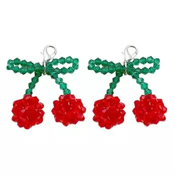 2 шт. Стильный кулон для обуви в виде вишни, кулон-вишня, шарм для сумки в форме сердца, современный кулон для сумки, элегантные брелоки для обуви в виде вишни A