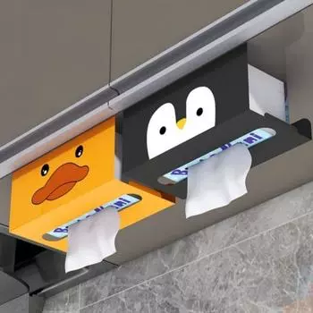 2 шт. Стойка для хранения, держатель для бумажных полотенец, подвесная вешалка для салфеток, без перфорации, диспенсер для салфеток, бытовой Duck