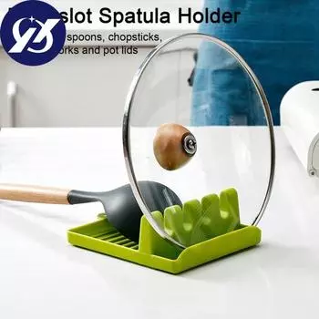 2 шт. стойка для хранения, прочная, легко чистящаяся, утолщенная, с подвесным отверстием, гладкая поверхность, органайзер с крышкой-ложкой A зелёный