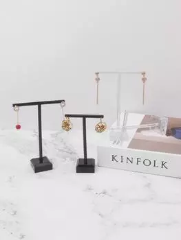 2 шт. стойка для ювелирных изделий в форме буквы Т, универсальная профессиональная витрина, бутик, набор, полка для сережек чёрный