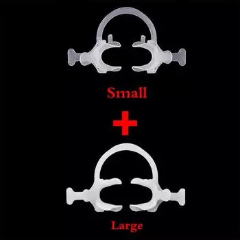 2 шт., стоматологический внутриротовой втягиватель для губ и щек, открывалка для рта с ручкой, прозрачный зуб, большой + маленький
