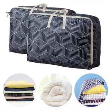 2 шт., сумка для хранения, большая вместительная сумка для перемещения, водонепроницаемые одеяла, сумки для хранения одежды с прочными молниями для дома XL чёрный