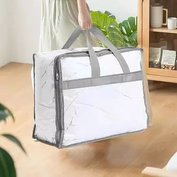 2 шт. сумка для хранения одежды большой емкости портативная ручка на молнии сверхмощное складное многофункциональное одеяло постельное белье одеяло игрушка-органайзер сумка сумка-тоут серый