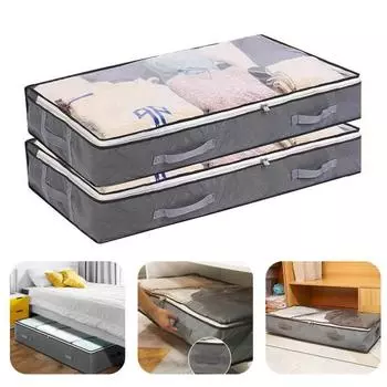 2 шт., сумка для хранения под кроватью, прочные компактные контейнеры для хранения одежды на молнии для дома, спальни