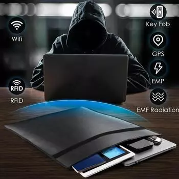 2 шт. сумка Фарадея для телефонов и ключей от машины, сумка для блокировки сигнала, водонепроницаемая, огнестойкая, радиочастотная идентификация, сумка Фарадея чёрный