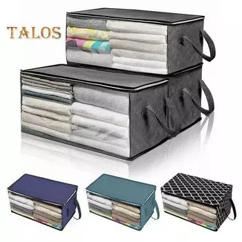 2 шт. сумки для хранения одеял с ручками, большая вместимость, прозрачное окно, дизайн одеял, одежда, игрушки, органайзер, сумки для переезда 2pcs чёрный