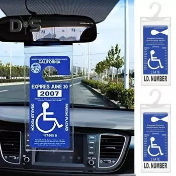 2 шт., сумки для хранения парковочных этикеток для инвалидов, прозрачные прочные водонепроницаемые сумки из ПВХ, аксессуары для автомобилей белый