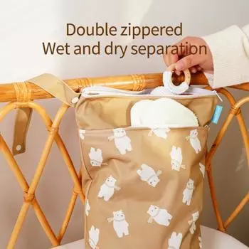 2 шт. сумки для хранения подгузников с двумя карманами на молнии, многоразовые сумки для хранения большой вместимости B