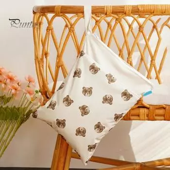 2 шт. сумки для хранения подгузников с двумя карманами на молнии, многоразовые сумки для хранения большой вместимости, водонепроницаемые сумки для подгузников D