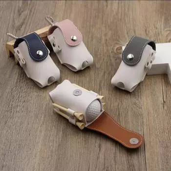 2 шт. сумки для мячей для гольфа, искусственная кожа, защитный чехол для мячей для гольфа, подвесная мини-сумка на талию для мячей для гольфа и тройников красный