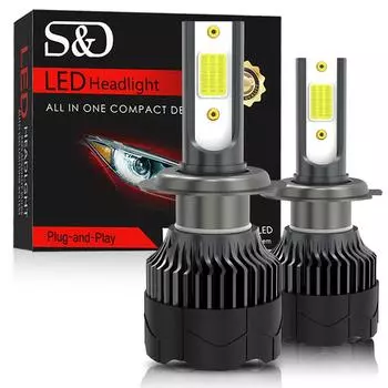 2 шт. супер яркие 20000LM H4 светодиодные автомобильные лампочки H7 H8 H11 H1 H3 9005 9006 9012 HB2 HB3 HB4 Hir2 COB светодиодные фары мини авто дальнего/ближнего света противотуманные фары 12 В 9006 HB4