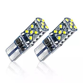 2 шт. супер яркие светодиодные лампы T10 W5W Canbus 12 В 24 В 2016-15SMD 6500K белые для салона автомобиля, багажника, номерного знака, клина, боковые огни белый