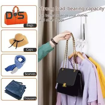 2 шт. сушилки для одежды с 6 пазами, прочная несущая способность, простая установка, складная конструкция, дверные крючки, вешалка для белья, вешалки для пальто серебряный