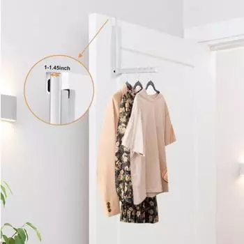 2 шт. сушилки для одежды с 6 пазами, прочная несущая способность, простая установка, складная конструкция, дверные крючки, вешалка для белья, вешалки для пальто серебряный