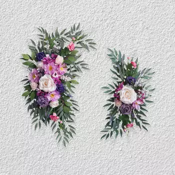 2 шт. свадебная арка цветы декор ручной работы зеленые листья искусственные цветы гирлянда для невесты