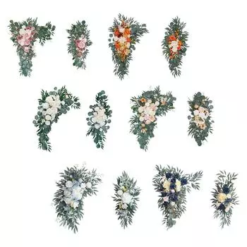 2 шт. Свадебная арка цветы искусственные цветочные гирлянды дверь венок фермерский дом зелень листья приветственный знак украшение для домашнего декора белый