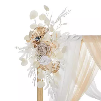 2 шт. Свадебная арка цветы искусственные цветы гирлянда белые листья цветочный фон композиция для Large