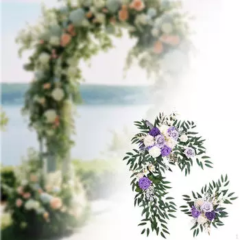 2 шт. Свадебная арка цветы искусственные цветы гирлянда для угла стола фиолетовый