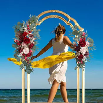 2 шт., свадебная арка, цветы, приветственный знак, украшение, деревенский дом, шелковые цветы, зеленые листья для