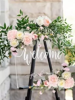 2 шт., свадебные арки с цветами, цветочные подарки для свадебной арки, угловая цветочная композиция, искусственные розы, комбинированный шелковый пион для свадебных украшений белый
