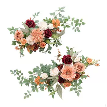 2 шт. свадебные цветы на спинку стула арка зелень, современный декор фона реалистичная роза