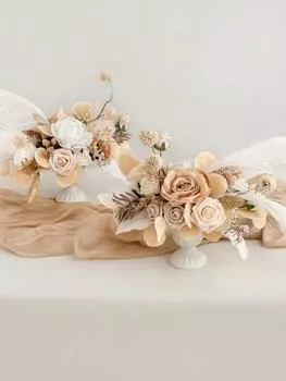 2 шт. свадебный центральный цветок искусственный цветок шелковые цветы без вазы для церемонии приема столешницы каминной полки арки прохода бордовый