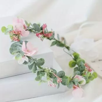 2 шт. свадебный цветок невесты свадебный зеленый лист корона богемный головной убор цветочный ободок фото реквизит для фотосессии для девочек ореол для беременных белый