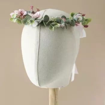 2 шт. свадебный зеленый венок из листьев в стиле бохо, цветочная повязка на голову, реквизит для фотосъемки, свадебный ореол для девочки-цветочницы, реквизит для фотосъемки беременных белый