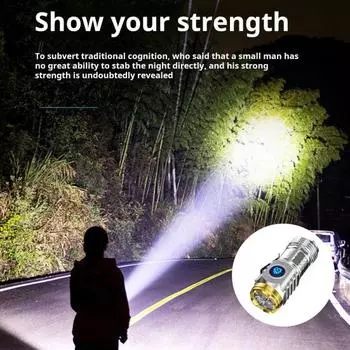 2 шт. сверхмощных фонарика с 5 режимами освещения, высокая яркость, водонепроницаемый, перезаряжаемый, мощный 2pcs чёрный