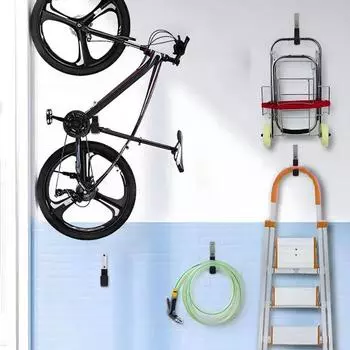 2 шт. сверхмощный L-образный металлический настенный крючок Многофункциональный садовый шланг Крючки для хранения в гараже Держатель доски для хранения Хозяйственные принадлежности S 2pcs
