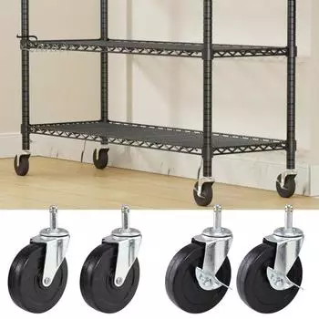 2 шт. сверхпрочных роликовых колеса, прочные, выдерживающие нагрузку, простые в установке, универсальные, вращающиеся на 360 градусов, безопасные, катящиеся резиновые колеса A 2pcs