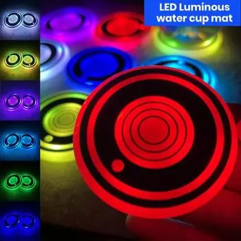 2 шт. светодиодная автомобильная подставка для чашки, водонепроницаемая подставка для чашки с датчиком света, USB перезаряжаемая светодиодная лампа для салона автомобиля, украшение для чашки, коврик для чашки One Size B