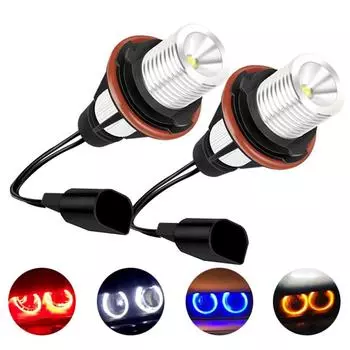 2 шт., светодиодная лампа Angel Eye Halo Ring, безошибочный габаритный фонарь 5 Вт, автомобильный габаритный фонарь, безошибочный для BMW E39 5 Вт E53 E60 E61 E63 X5 белый