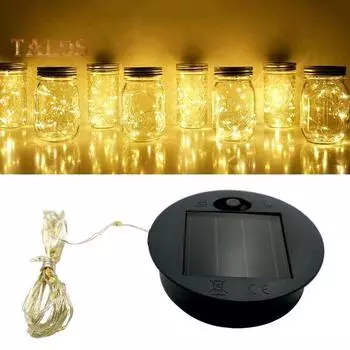 2 шт. светодиодная лампа, круглая солнечная панель, сменная панель, автоматическая зарядка, простая установка, широко используемая солнечная панель со светодиодной гирляндой 2pcs